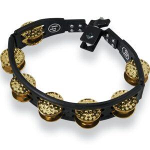 LP LP179 Cyclops Mounted Tambourine - Black with Dimpled Brass Jingles