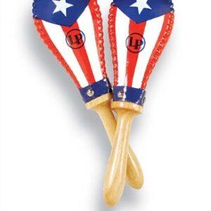 LP Salsa Rawhide Maracas Puerto Rico Flag, Pair