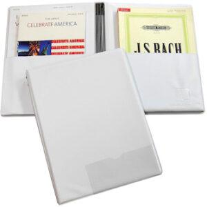 Marlo Choral Folder White 9.25“ X 12” with Elastic Ties and Pockets