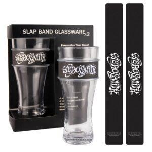 Aerosmith 2 Slap Band Pit Glasses Black Slap Band W/white Sweet Emotion Graphic