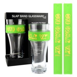 Santana 2 Pack Slap Band Glassware Green Slap Band W Yellow Oye Como Va
