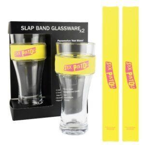 Sex Pistols 2 Pack Slap Band Glassware Yel / Pink Logo