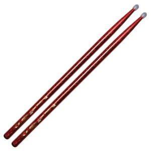 Color Wrap 5A Red Sparkle with Nylon Tip Drum Stick