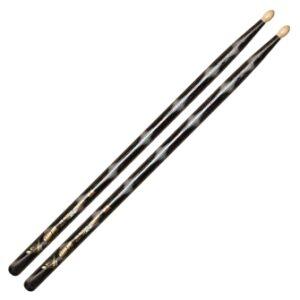 Color Wrap 5A Black Optic Drum Sticks
