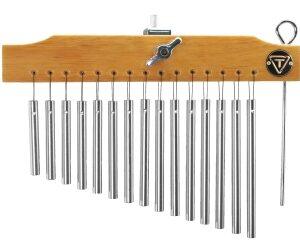 15 Chrome Chimes With Natural Wood Finish