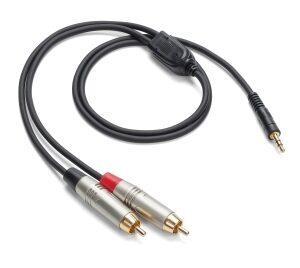 Tourtek Pro – 1/8″ TRS (Stereo) to Dual RCA (Metal) Cable