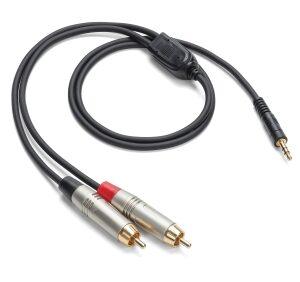 Tourtek Pro – 1/8″ TRS (Stereo) to Dual RCA (Metal) Cable
