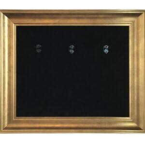 22 X 18 Mini Guitar Display Frame Black Suede Warm Gold Leafing Holds 3 Models