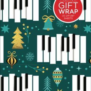 Hal Leonard Golden Piano Keys Holiday Gift Wrapping Paper