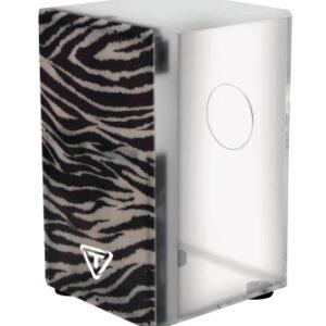 29 Series Clear Acrylic Cajon With Premium Fiberglass Front Plate - Zebra Design
