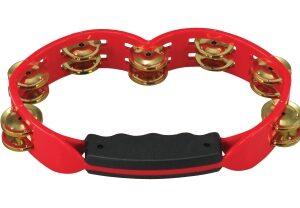 Red Hand Held Plastic Tambourine