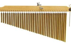 72 Gold Chimes with Natural Finish Wood Bar