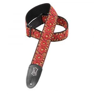 2“ Wide Red Jacquard Guitar Strap.